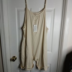 Celsea & Violet Cream Underwear Style Cotton Romper Sz Large NWT